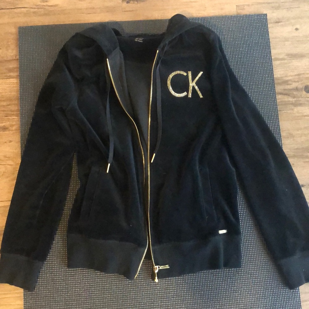 Calvin Klein Full Zip Velour Sweatshirt